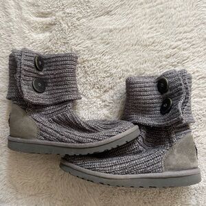 Women’s UGG Classic Cardy Grey Knit Boots